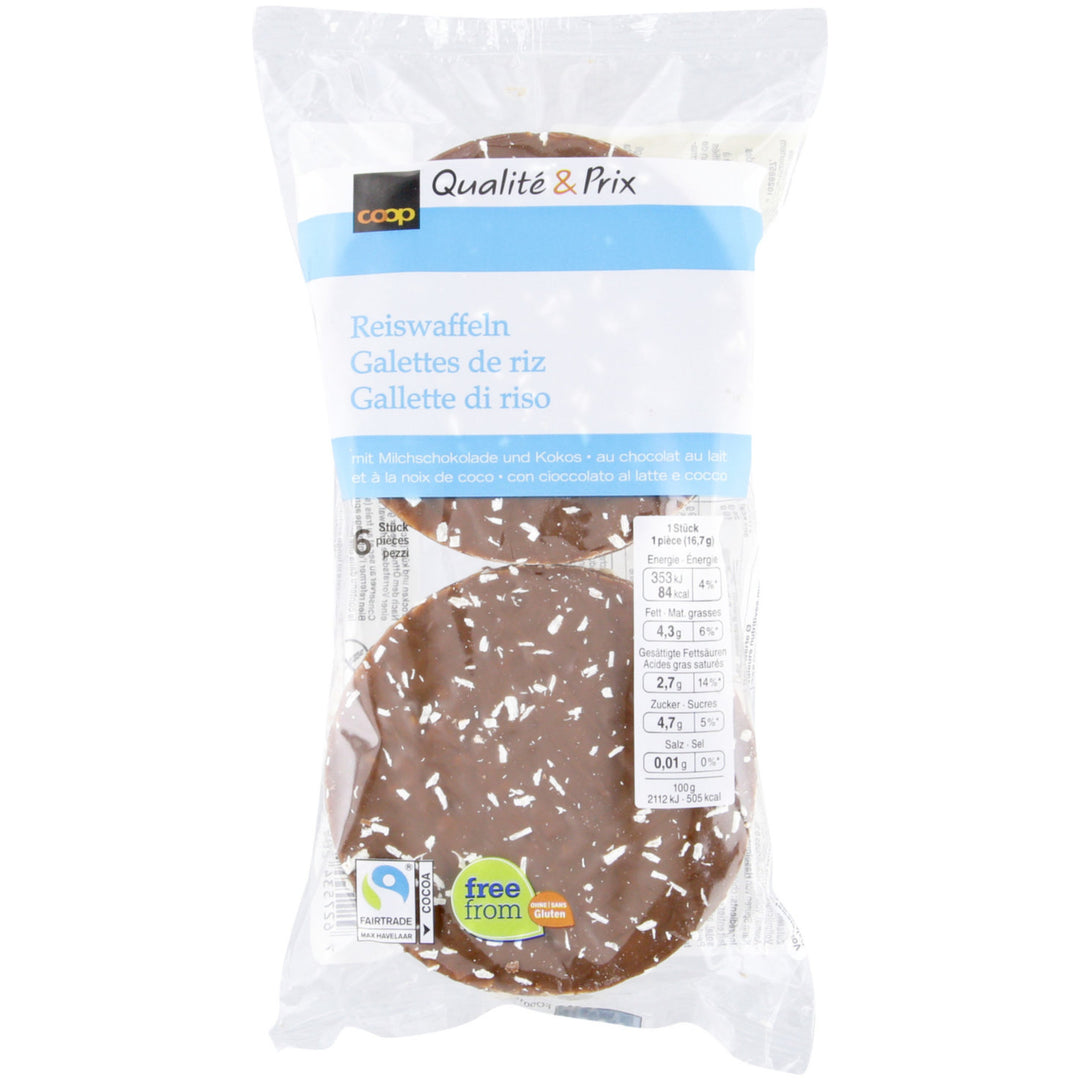 Gallette di riso con cioccolato al latte e cocco 100 g