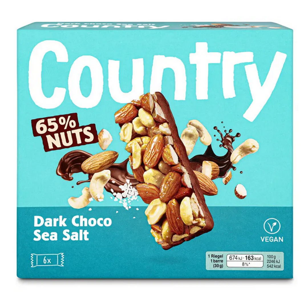 Country Riegel Nuts Dark Choco Sea Salt 6x 30 g