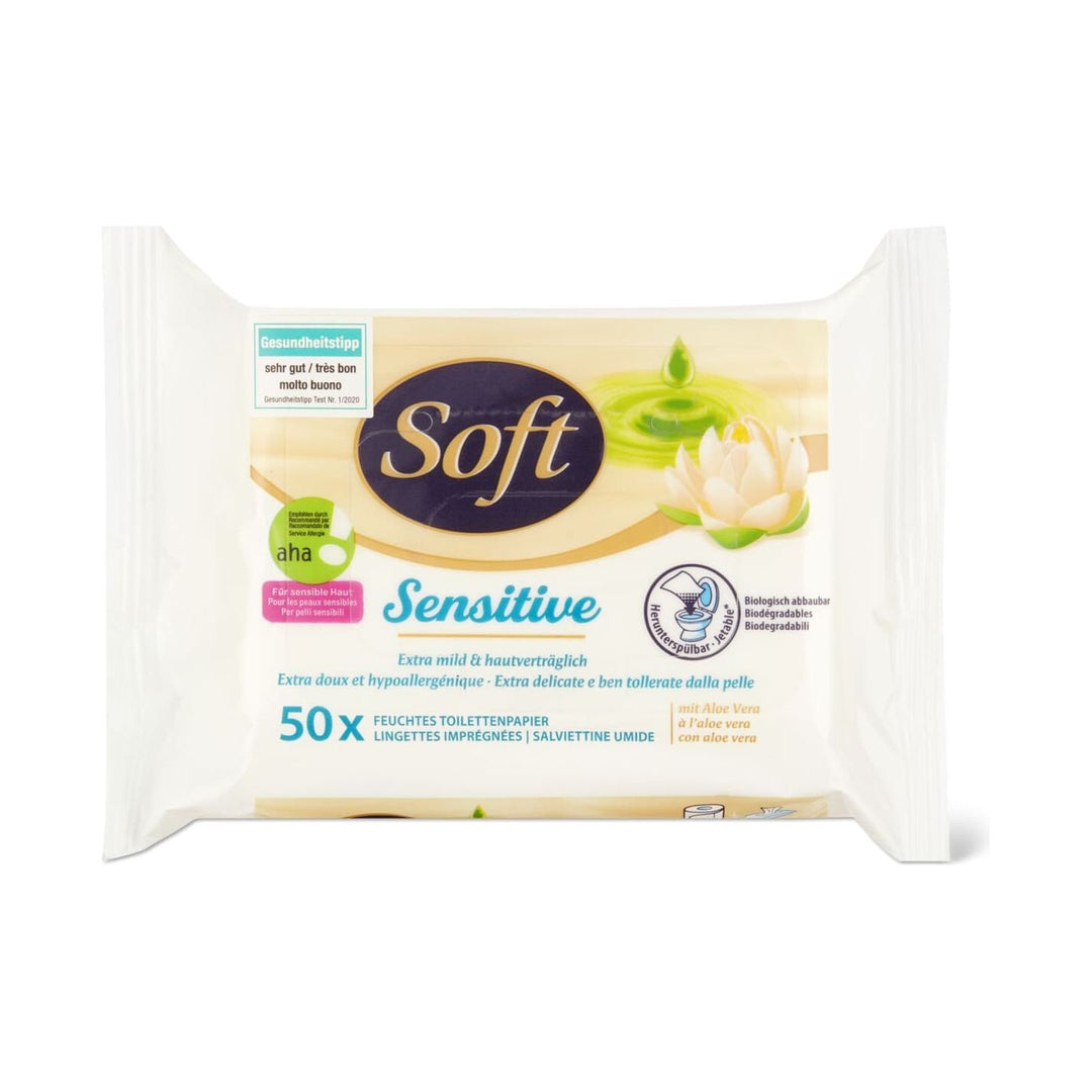 aha! Soft Sensitive Feuchtes Toilettenpapier 50 Stk