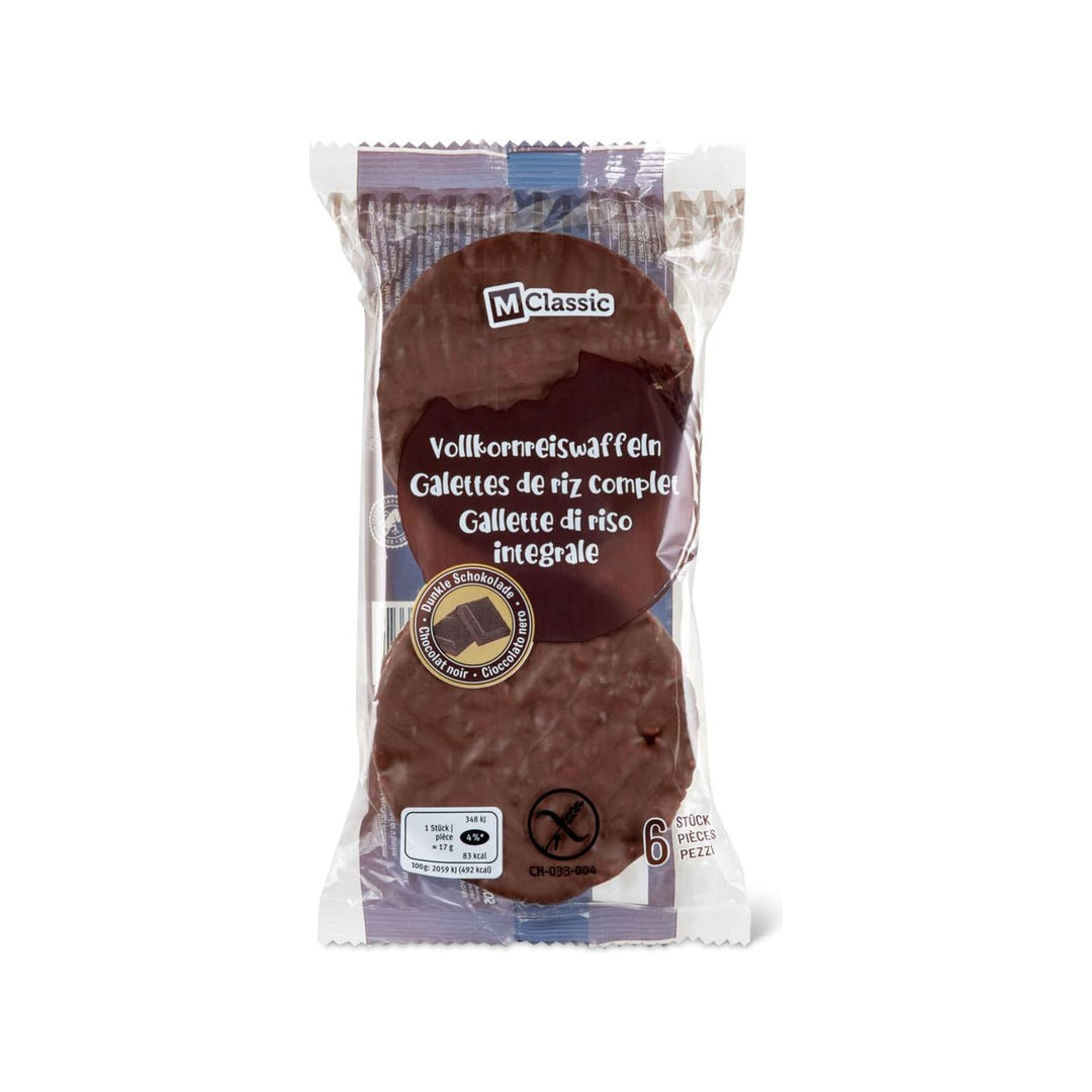 M-Classic gallette di riso integrale ricoperte di cioccolato fondente 100 g