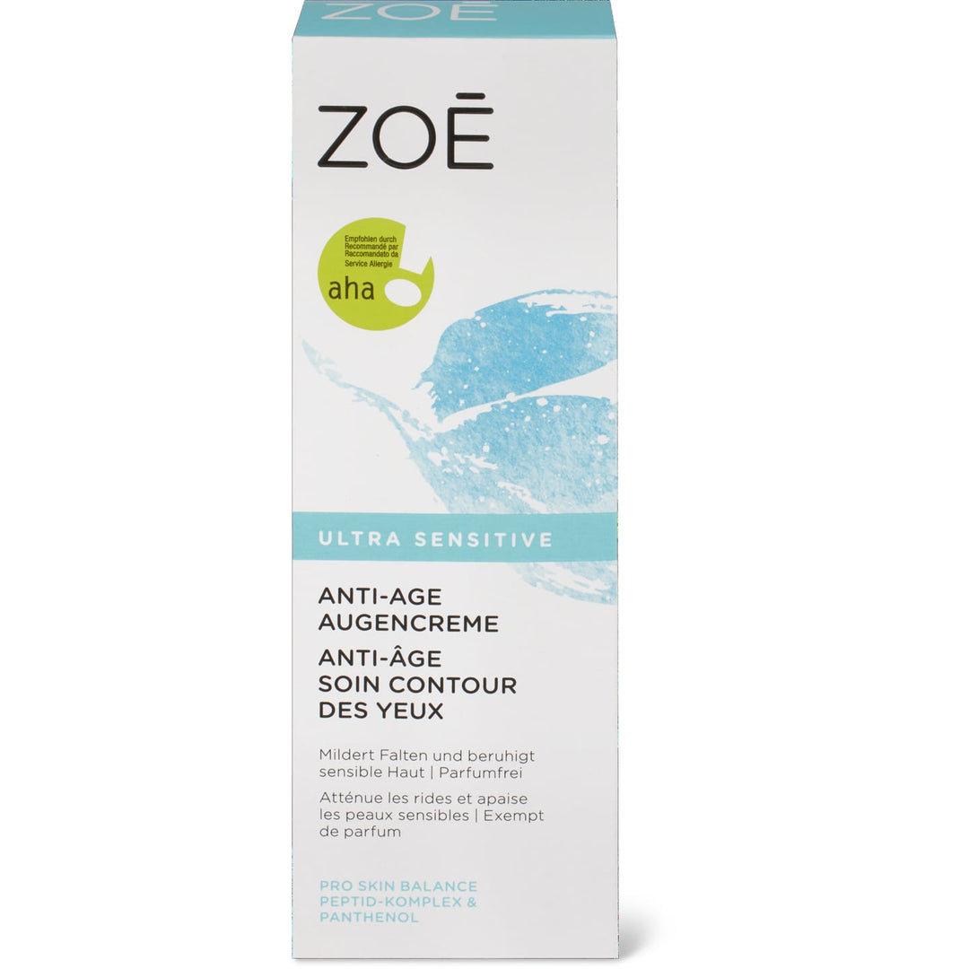 aha! Zoé ultra sensitive anti-âge crème contour des yeux 15 ml