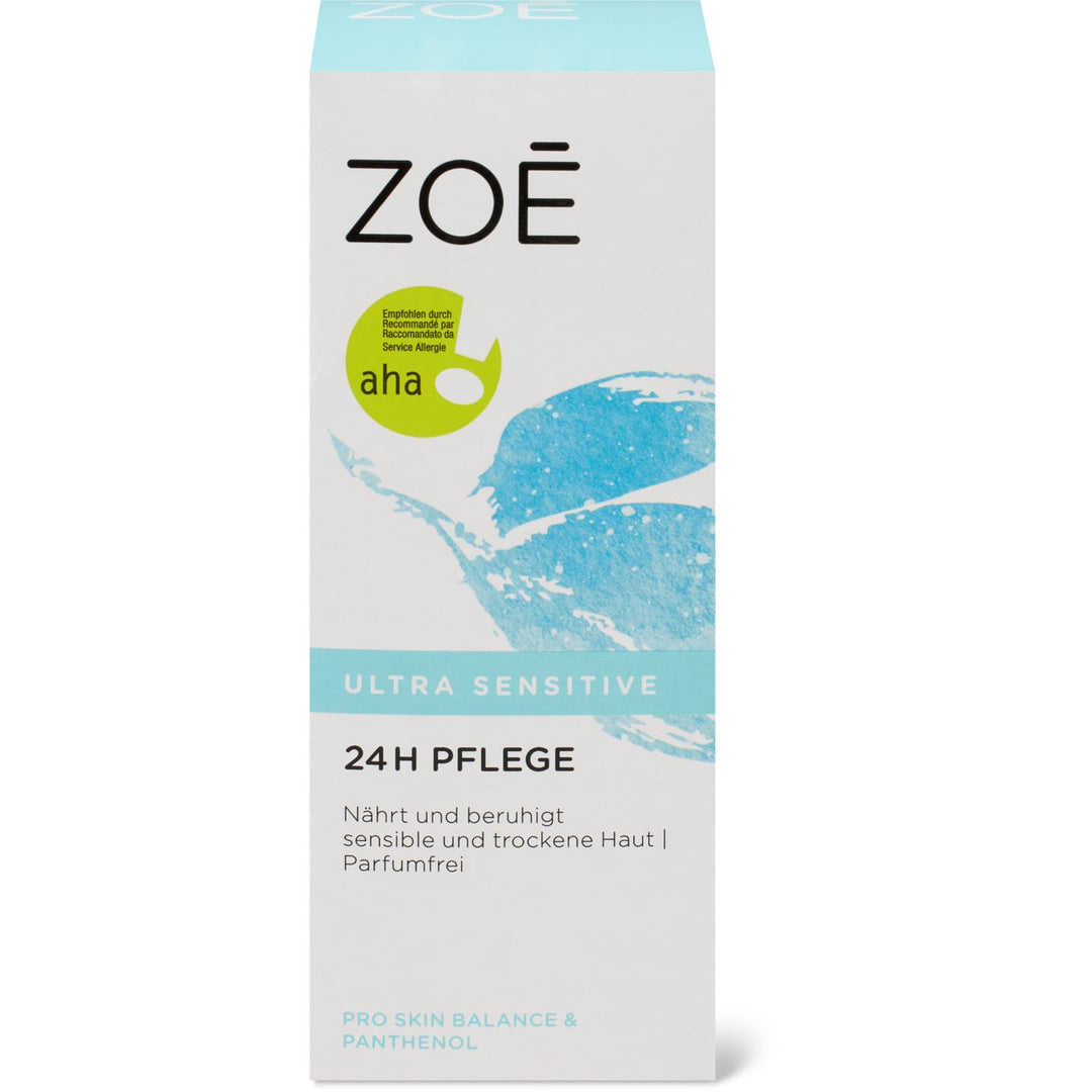 aha! Zoé ultra sensitive 24h soin 50 ml