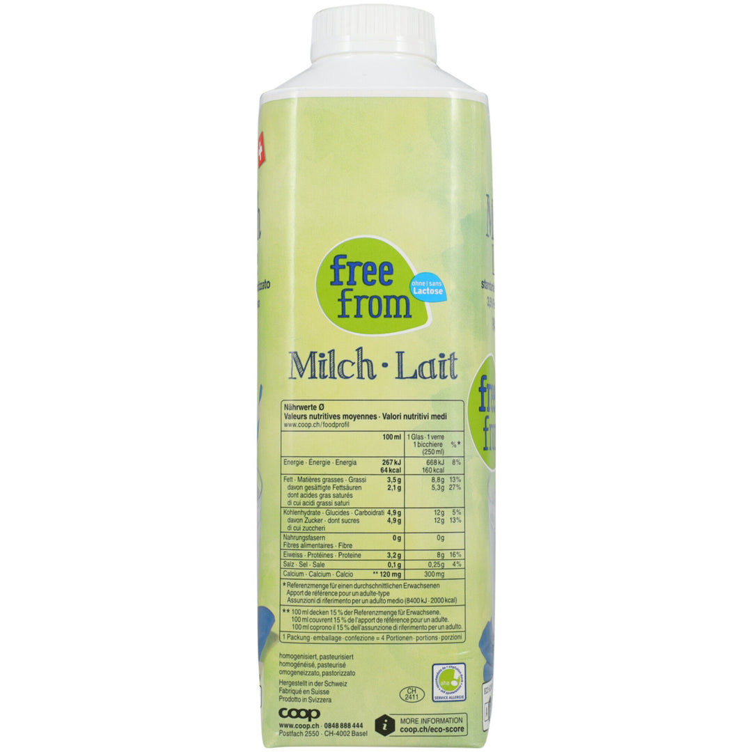 Free From Vollmilch 3,5% Milchfett Past 1 l