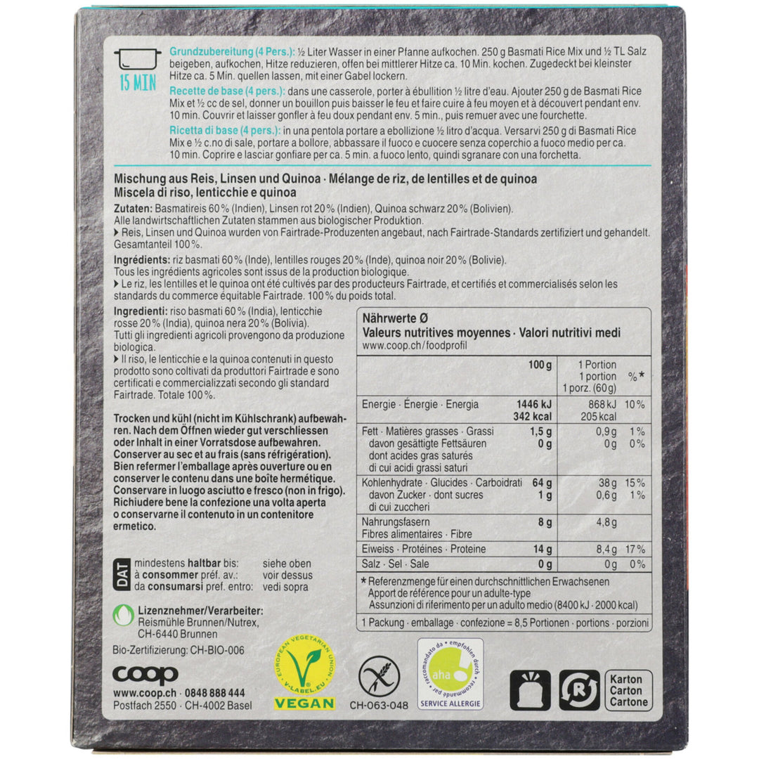 Naturaplan Bio Basmatireis Linsen Quinoa Mix 500 g