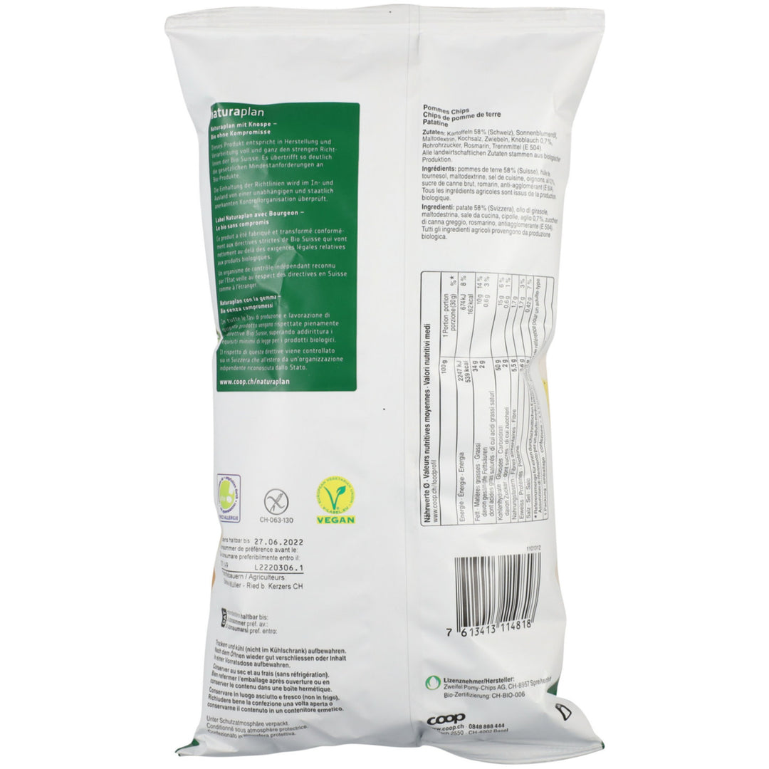 Naturaplan bio chips al rosmarino 140 g