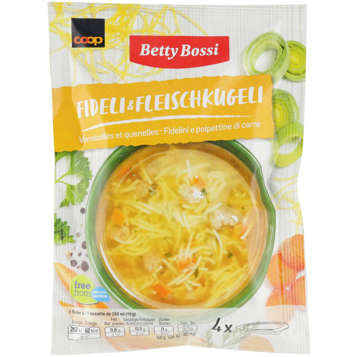 Betty Bossi soupe déshydratée nouilles & quenelles viande 76 g