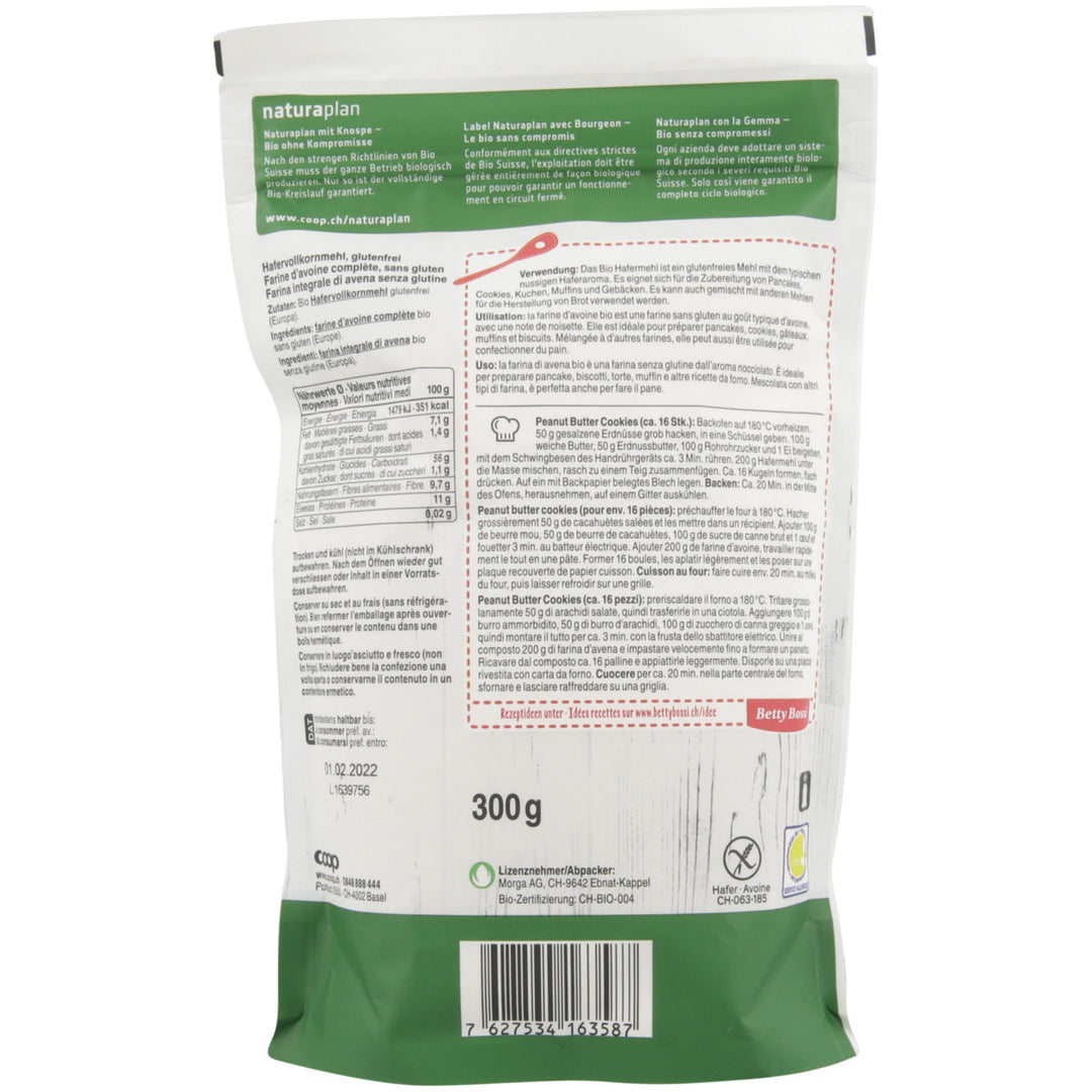 Naturaplan bio farine d'avoine complète 300 g