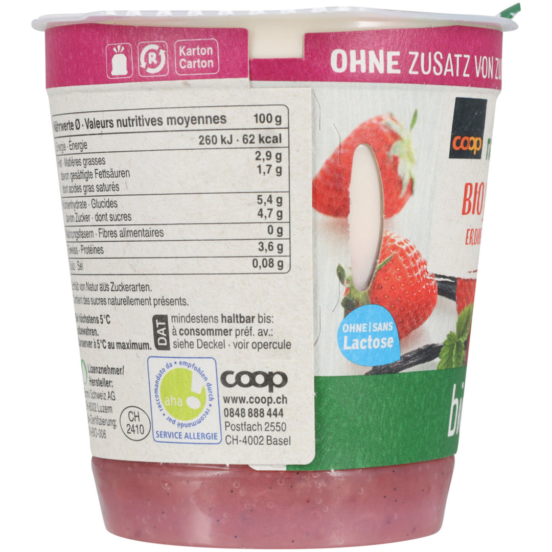 Naturaplan bio yogurt alla fragola vaniglia senza zucchero 150 g