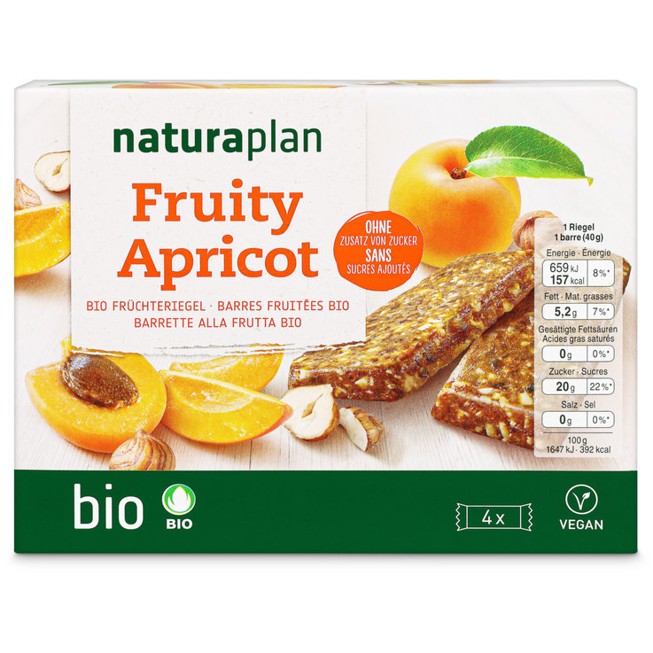 Naturaplan bio barre aux fruits fruity apricot 4x 40 g