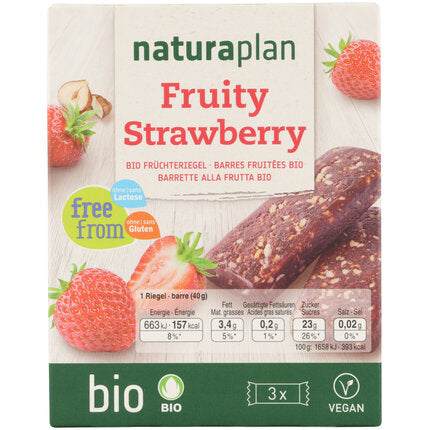 Naturaplan Organic Fruit Bar Fruity Strawberry 3x 40 g