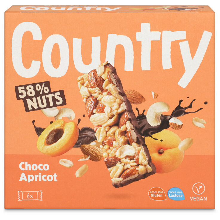 Country barres choco abricot  6x 30 g