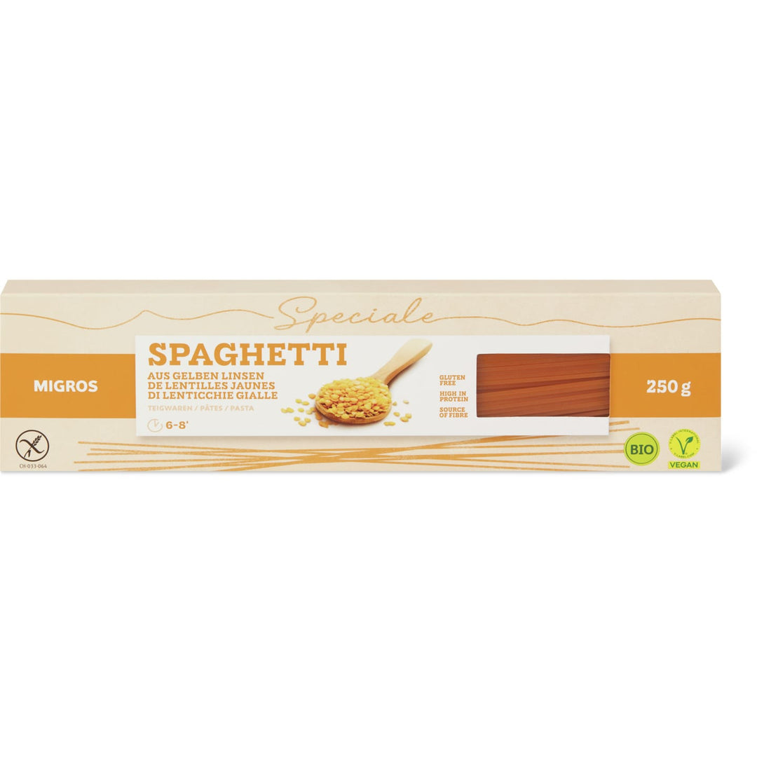 Migros bio spaghettis à base de lentilles jaunes 250 g