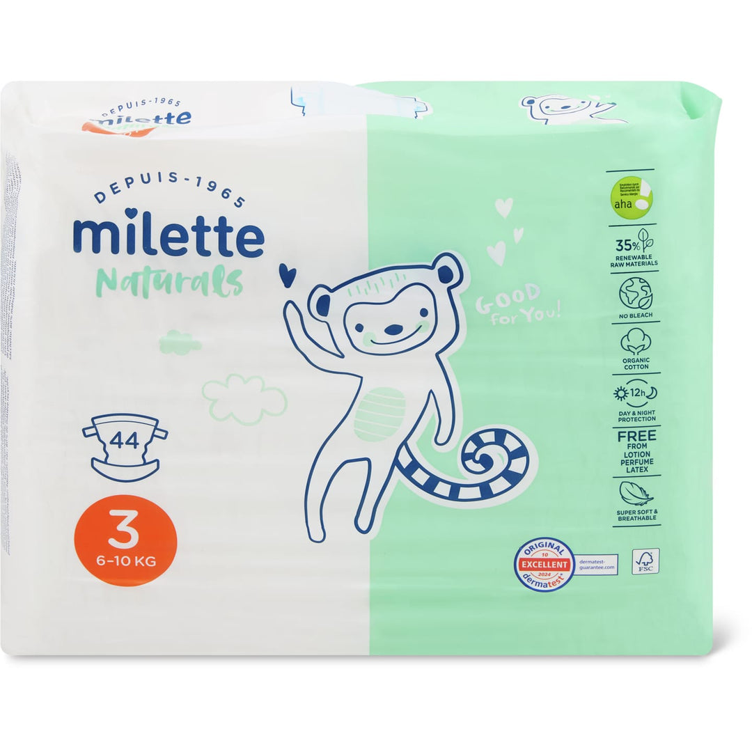 aha! Milette Naturals Midi 3 44 pièces