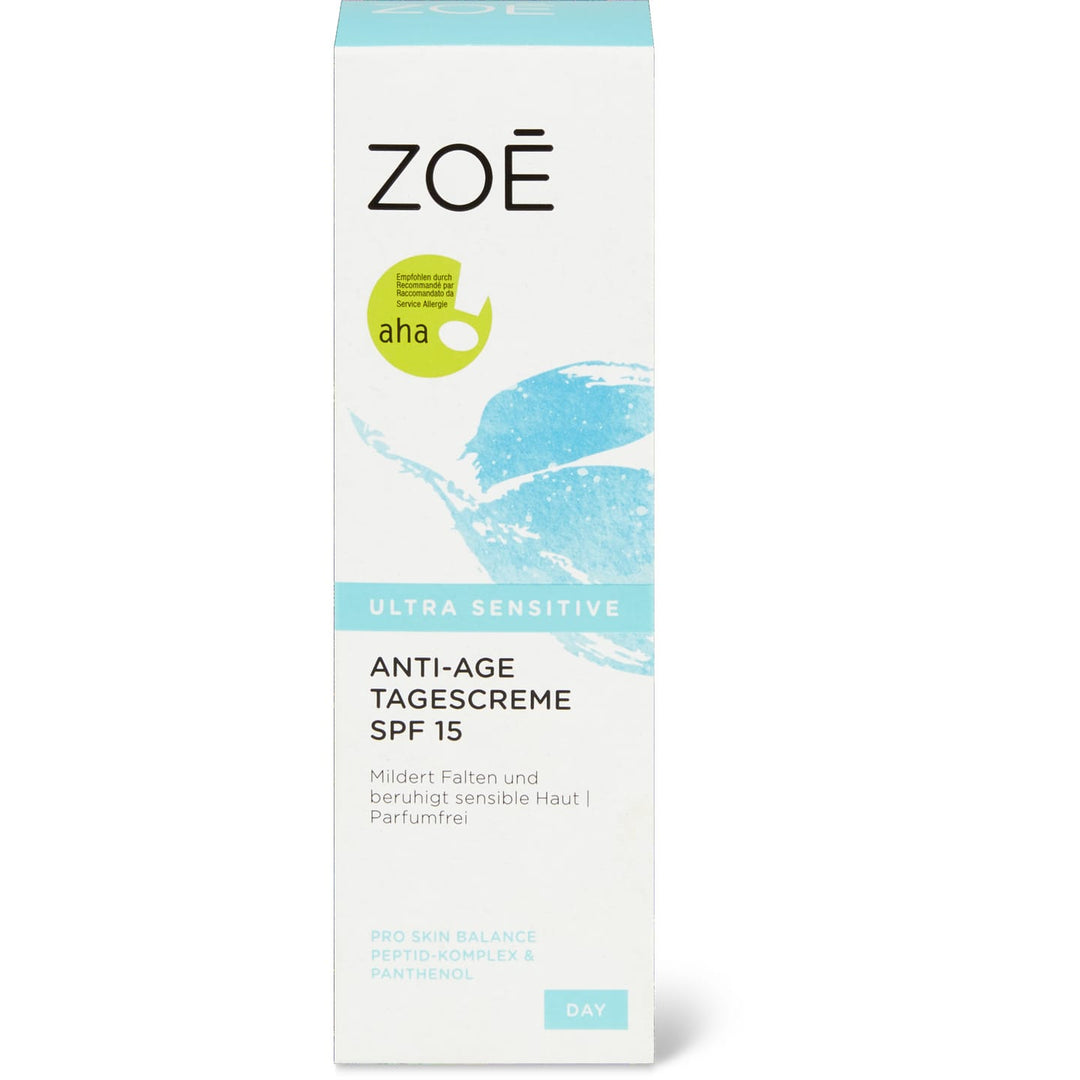 aha! Zoé Ultra Sensitive Anti-Age Tagescreme SPF 15 50 ml